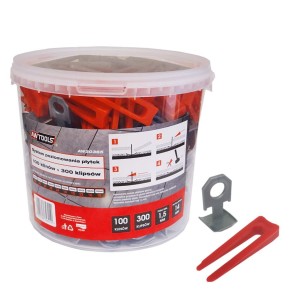 AWTOOLS SYSTEM POZIOMOWANIA ST 1,5mm 300+100(KLIPS 7-15mm + KLIN)