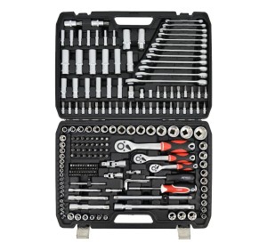 AWTOOLS ZESTAW KLUCZY  216el  1/2"/3/8"/1/4" BLACK LINE