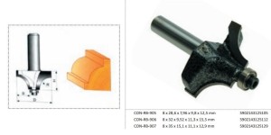 CONDOR FREZ DO DREWNA 8x32x9x11x15mm 906 DO ZAOKRĄGLEŃ, Z ŁOŻYSKIEM.