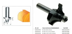 CONDOR FREZ DO DREWNA 8x35x11x11x16mm707 DO ZAOKRĄGLEŃ, Z ŁOŻYSKIEM.
