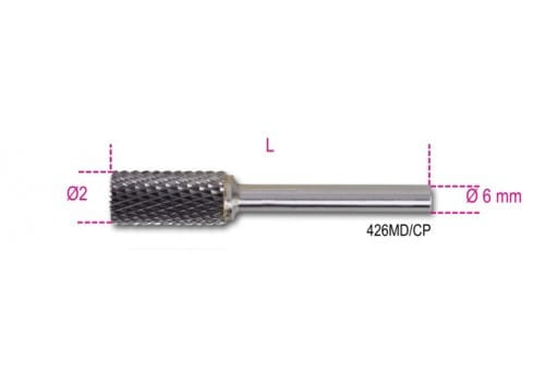 BETA PILNIK OBROTOWY Z WĘGLIKA SPIEKANEGO, WALCOWY  12 x 25 mm, TRZPIEŃ 6mm 426MD/CP12