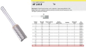 K.FREZ Z WĘG.SPIEKA.HF 100 B/16mm/622 WALEC FI=16,0x25mm, trzpień 6mm,TYP ZYAS