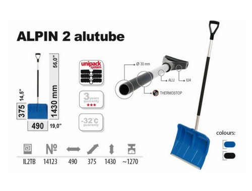 PP.ŁOPATA DO ŚNIEGU ALPIN 2 TRZON ALUM. NIEBIESKA