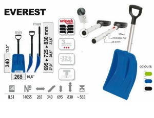 PROSPERPLAST ŁOPATA DO ŚNIEGU SKŁADANA EVEREST NIEBIESKA  SAMOCHODOWA