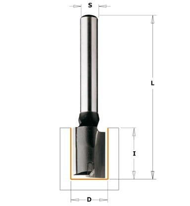 CMT FREZ PROSTY WIERCĄCY HM D=14 I=40 L=90 S=8