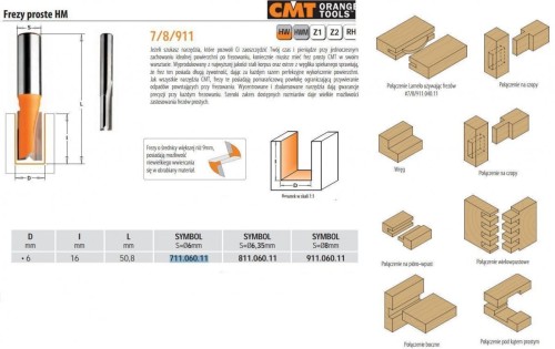 CMT FREZ PROSTY KRÓTKI HM D= 6 I=16 L=50,8 S=6