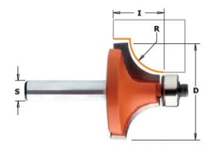 CMT FREZ HM R= 1,6 D=15,9 I=12,7 S=8 ZAOKĄGLAJĄCY  Z ŁOŻYSKIEM.