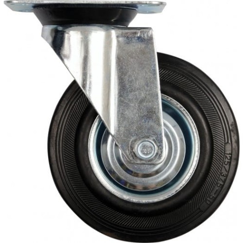 VOREL KOŁO SKRĘTNE Z CZARNĄ GUMĄ 125mm   87313