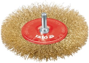 YATO SZCZOTKA TARCZOWA Z TRZPIENIEM 100mm MOSIĄDZ