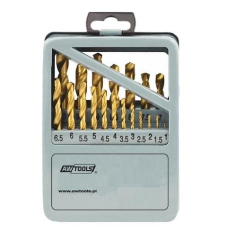 AWTOOLS WIERTŁA DO METALU HSS-G TYTAN KOMPLET 25elem. /1,0-13,0mm/