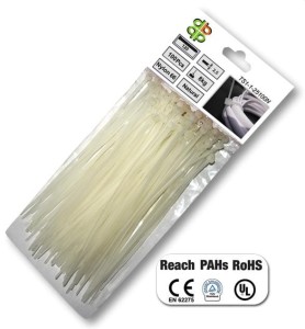 BRADAS OPASKA PLASTIK BIAŁA  2,5x150/100szt