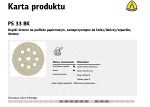 KLINGSPOR KRĄŻEK 225 PS33BK  gr.220 OTW.GLS38 /50szt.