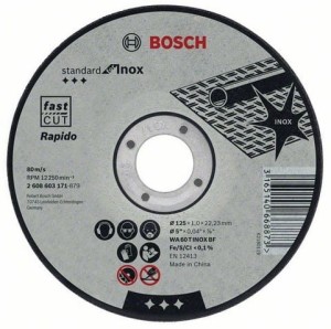 BOSCH TARCZA DO METALU 125mm x 1,0mm x 22mm STANDARD FOR INOX