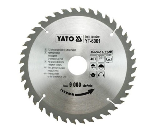 YATO PIŁA TARCZOWA WIDIOWA 184x30mm  40-ZĘBÓW 6061