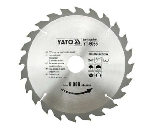 YATO PIŁA TARCZOWA WIDIOWA 200x30mm  24-ZĘBY  6065
