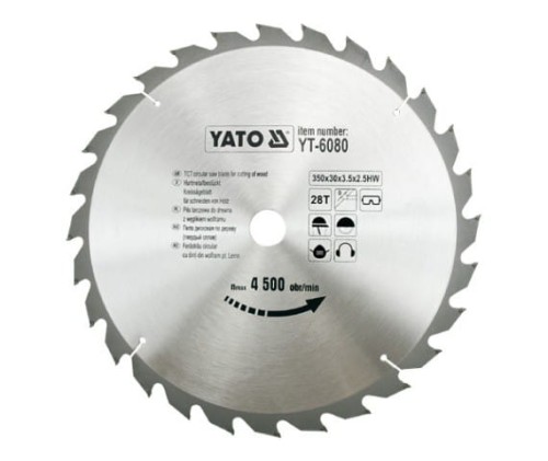 YATO PIŁA TARCZOWA WIDIOWA 350x30mm  28-ZĘBÓW 6080