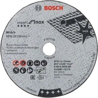 BOSCH TARCZA MET.  76mm x 1,0mm x 10mm INOX EXPERT 5szt