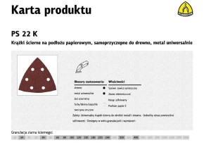 KLINGSPOR PAPIER TRÓJKĄT PS22K P 80   GLS15 /50szt. 96mm