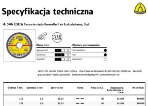 K.TARCZA MET 115mm x 1,6mm x 22,2mm  A346 Extra