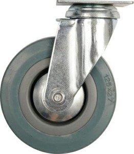 VOREL KOŁO SKRĘTNE SZARA GUMA  50mm