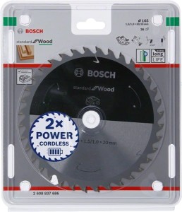 BOSCH PIŁA TARCZOWA STANDARD WOOD ACCU 165x20x36z