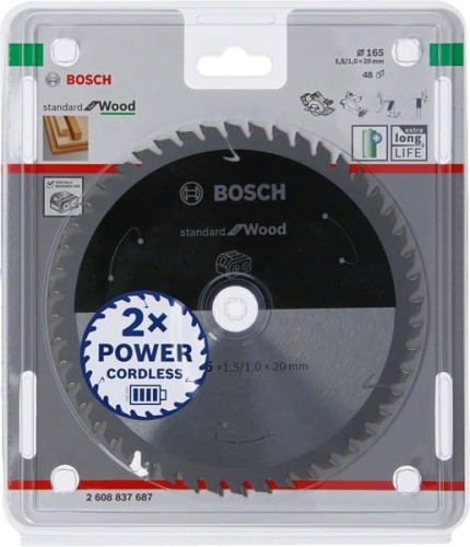 BOSCH PIŁA STANDARD WOOD ACCU 165x20x48z