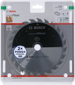 BOSCH PIŁA TARCZOWA STANDARD WOOD ACCU 184x20x24z