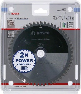 BOSCH PIŁA TARCZOWA STANDARD ALUMINIUM ACCU 165x20x54z