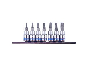 KING TONY ZESTAW NASADEK TORX  1/4" 7cz. 2037 T10-T40 OTWÓR.