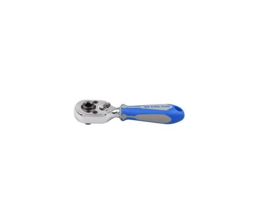 KING TONY GRZECHOTKA 1/4" Z UCHWYTEM DO BITÓW 72-ZĘBY 108mm CHROM UCHYT GUMOWANY