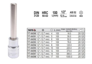 YATO KLUCZ TRZPIENIOWY IMBUS 1/2  6x100mm    04392
