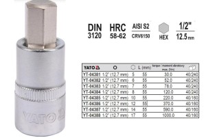 YATO KLUCZ TRZPIENIOWY IMBUS 1/2 10x 55mm    04385