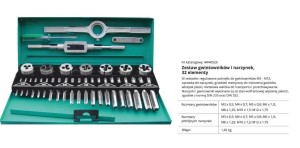 AWTOOLS ZESTAW GWINTOWNIKÓW I NARZYNEK  32el