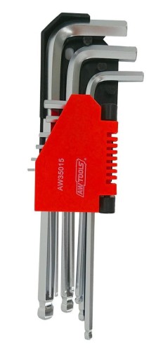 AWTOOLS KLUCZE IMBUSOWE BLACK LINE 9szt/KULA  1,5-10