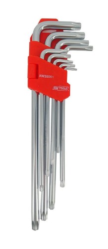 AWTOOLS KLUCZE TORX  BLACK LINE BARDZO DŁUGIE 9szt