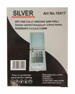 ZESTAW WIERTEŁ FREZUJĄCYCH 6szt./SILVER 3-8mm....