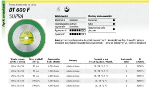 KLINGSPOR TARCZA DIAMENTOWA PEŁNA 250mm x 1,9mm x 30/25,4mm   DT600F CERAMIKA.