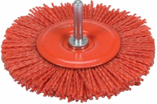 YATO SZCZOTKA TARCZOWA Z TRZPIENIEM 100mm NYLON