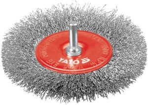 YATO SZCZOTKA TARCZOWA Z TRZPIENIEM 100mm INOX