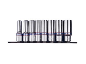 KING TONY ZESTAW NASADEK 3/8"  8cz. DŁUGIE SZYNA