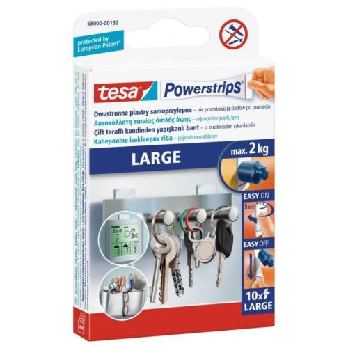 TESA PLASTRY POWERSTRIPS LARGE 10szt./BIAŁE