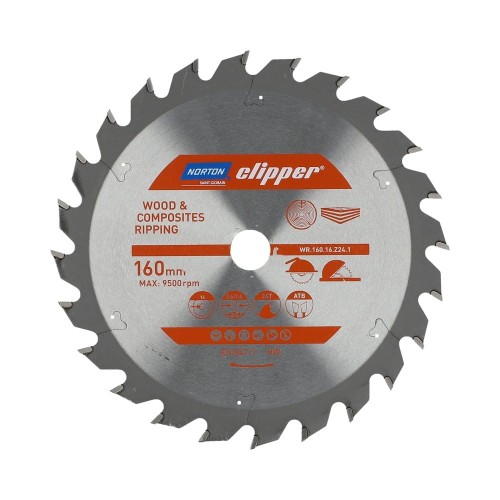 NORTON PIŁA TARCZOWA 160mm x 16mm x 24z DREWNO I KOMPOZYTY ATB (2,6 / 1,6)