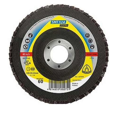 KLINGSPOR ŚCIERNICA LISTKOWA WYPUKŁA SMT324 EXTRA 125mm gr. 60