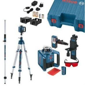 BOSCH LASER OBROTOWY GRL 300 HV + PILOT RC 1 + ODBIORNIK LR 1 + STATYW BT 300 HD + ŁATA GR240 WALIZKA