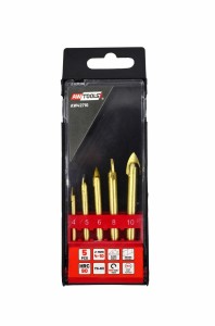 AWTOOLS ZESTAW WIERTEŁ DO SZKŁA I CERAMIKI4-10mm 5szt.