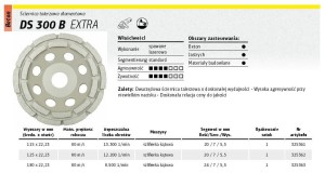 KLINGSPOR TARCZA DIAMENTOWA DO SZLIFOWANIA BETONU SEGMENTOWA 125x7x22  DS300B .