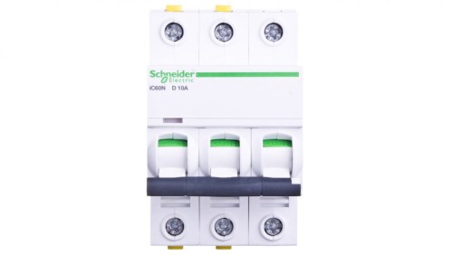 Wyłącznik nadprądowy 3P D 10A 6kA AC iC60N-D10-3 A9F05310