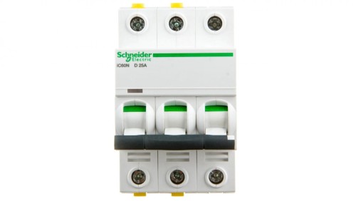 Wyłącznik nadprądowy 3P D 25A 6kA AC iC60N-D25-3 A9F05325