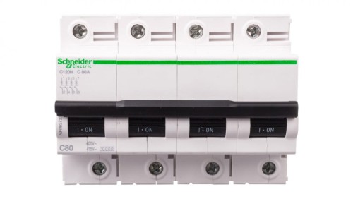 Wyłącznik nadprądowy 4P C 80A 6kA AC iC120N A9N18372