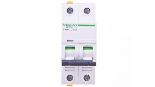 Wyłącznik nadprądowy 2P C 0,5A 6kA AC iC60N-C0,5-2 A9F04270
